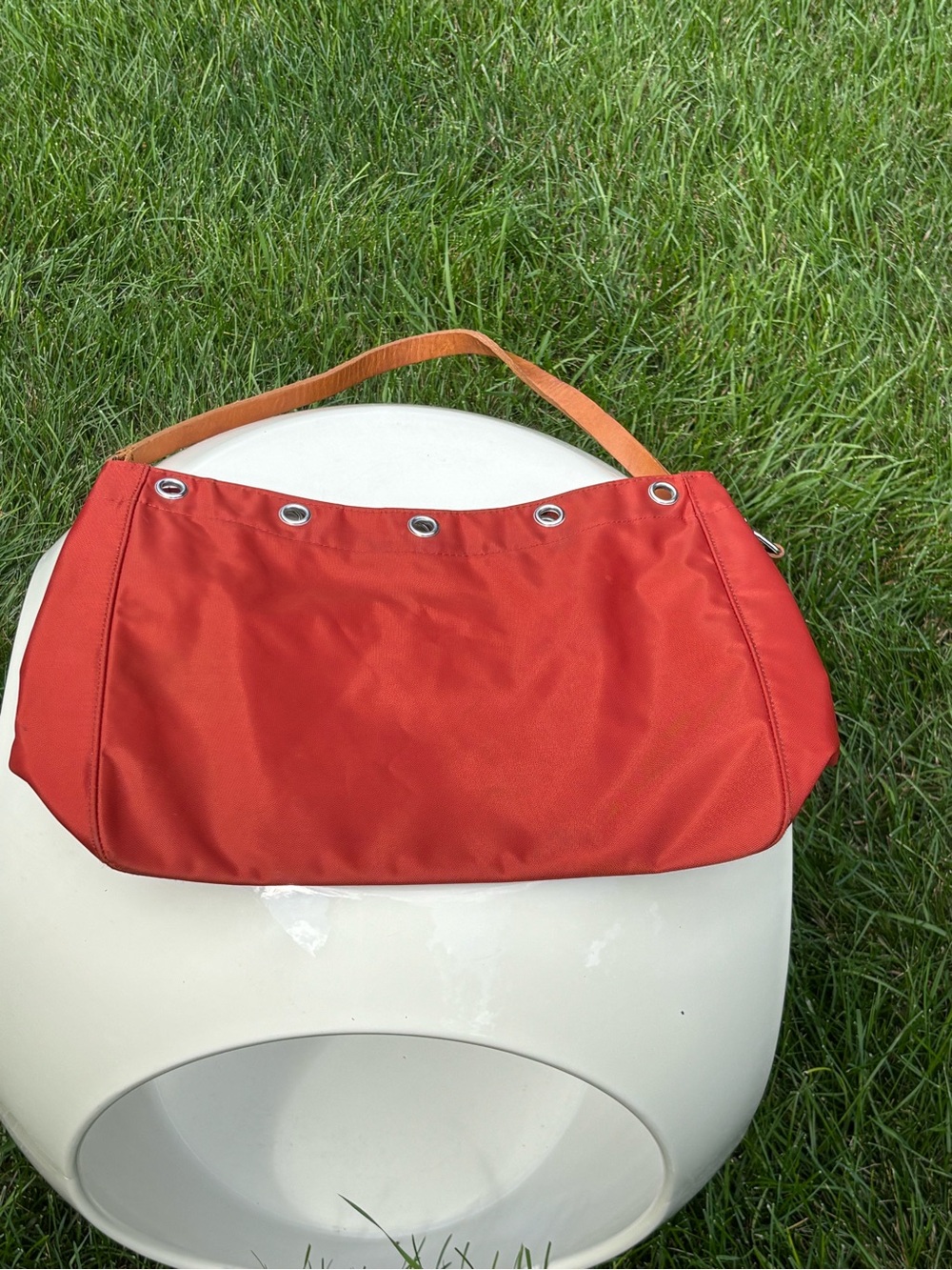 Banana Republic Red Shoulder Bag with Tan Strap
